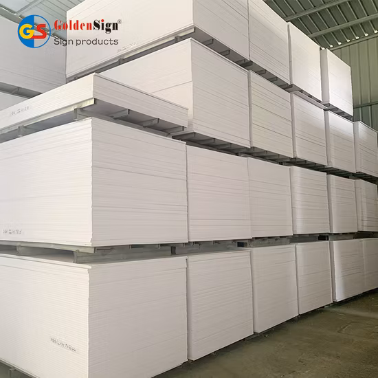 Goldensign 15mm PVC Celuka Foam Board 4X8FT Foglio di schiuma di PVC bianco a cellule chiuse